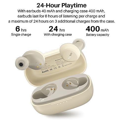 TOZO A1 Mini Wireless Earbuds Bluetooth 5.3 in Ear Light-Weight Headphones Built-in Microphone, IPX5 Waterproof, Immersive Premium Sound Long Distance Connection Headset with Charging Case, Black