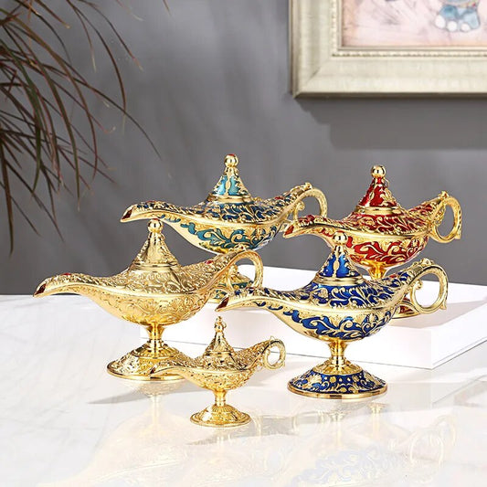 Multi-color Aladdin magic lamp retro home decoration traditional hollow fairy tale wishing elf elf teapot crafts decoration