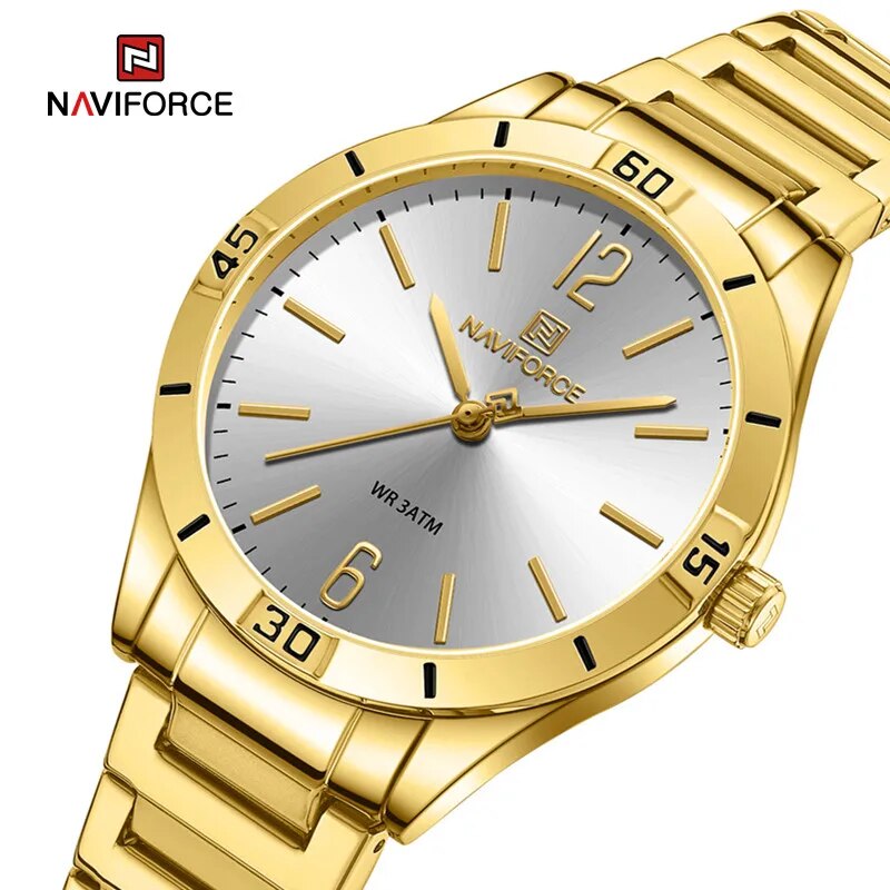 NAVIFORCE Fashion Woman Watch Waterproof Female Wristwatch Stainless Steel Ladies Creative Quartz Bracelet Girlfriend Gift