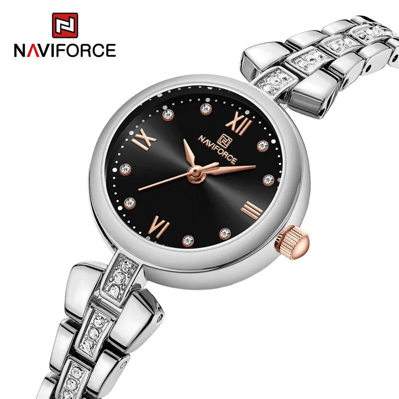 NAVIFORCE 2023 New Simple Watch for Women Casual Ladies Zinc Alloy Band High Quality Female Quartz Wristwatch Relogio Feminino