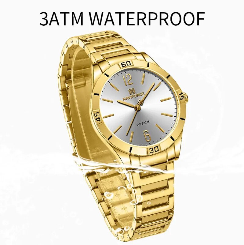 NAVIFORCE Fashion Woman Watch Waterproof Female Wristwatch Stainless Steel Ladies Creative Quartz Bracelet Girlfriend Gift