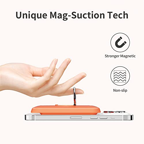 iWALK Magnetic Wireless Power Bank, 6000mAh Portable Charger with Finger Holder, Stronger Magnet Stick for Phone with Unique Mag-Suction Tech, Only Compatible with iPhone 15/14/13/12 Pro Max