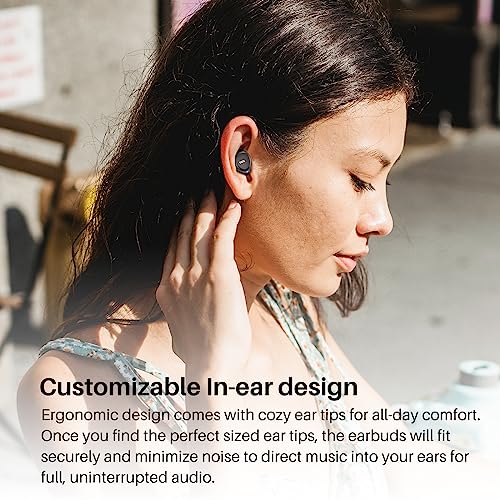 TOZO A1 Mini Wireless Earbuds Bluetooth 5.3 in Ear Light-Weight Headphones Built-in Microphone, IPX5 Waterproof, Immersive Premium Sound Long Distance Connection Headset with Charging Case, Black